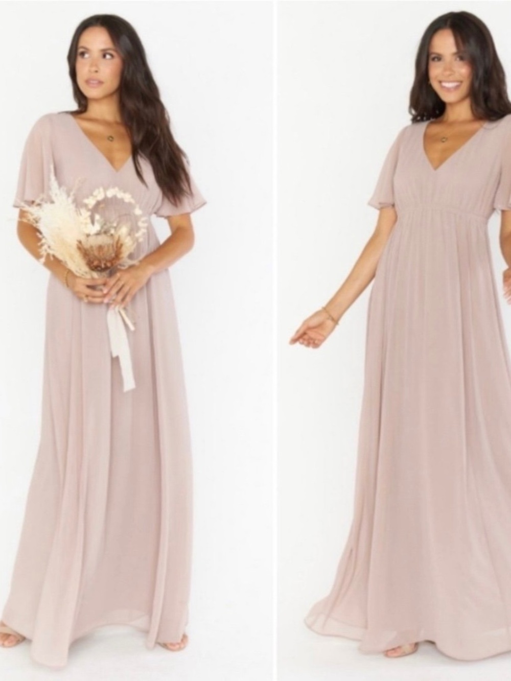 Show Me Your Mumu Emily Empire Maxi Dress Soft Beige NWT